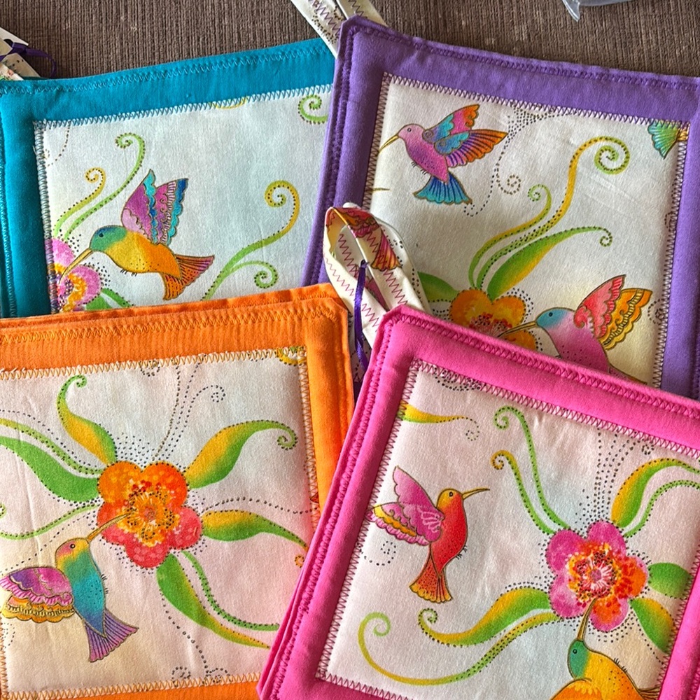 Colorful Bird and Flower Pot Holder-pick one for $5 or 2/$8